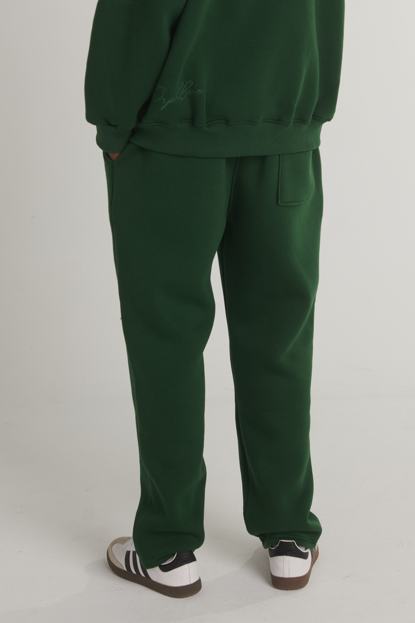 OLIVE GREEN WIDE LEG JOGGER